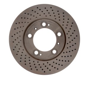 Porsche 911 Brake Rotor (1) - Right Front - R1 Concepts - Drilled GeoSPEC Coated - `98-`12
